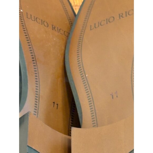 Lucio Ricci Black Leather Mens Dress Shoe Sandals Size 11 Cut-Out Detail - Picture 7 of 9